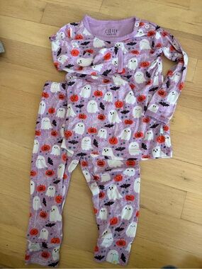Love Lavender Ghost & Pumpkin Halloween Pajama Set